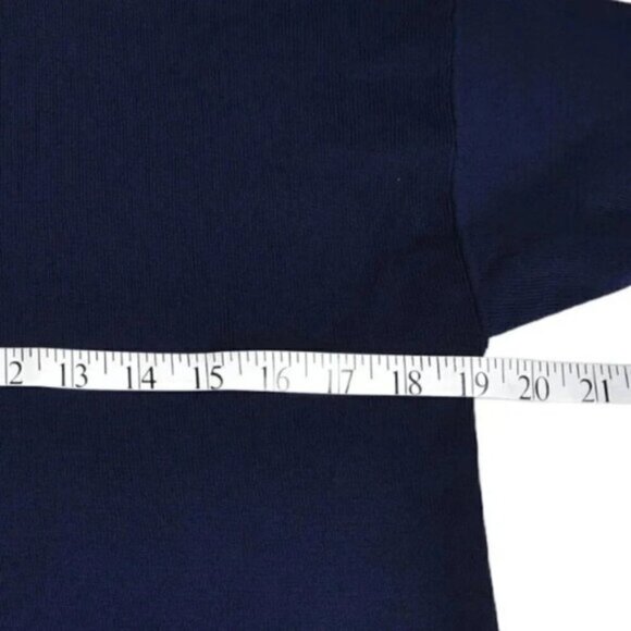 Zara Knit  Blue Sweater Silver Necklace Neckline Size Small - Picture 9 of 9